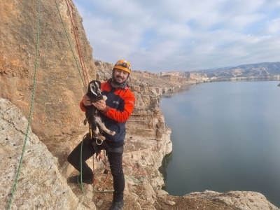 AFAD'TAN KEÇİ KURTARMA OPERASYONU