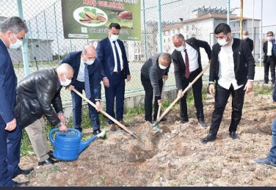 BAŞKAN GÜNEŞ FISTIK FİDESİ DİKTİ