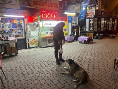 CİĞERCİ SEDAT KAYRİ, 10 YILDIR SOKAK KÖPEĞİNİ BESLİYOR