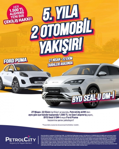 PETROLCITY AVM’DEN 5. YILA ÖZEL 2 ARAÇ KAMPANYASI