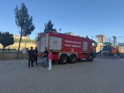 YURT BAHÇESİNE İTFAİYE ELİ DEĞDİ